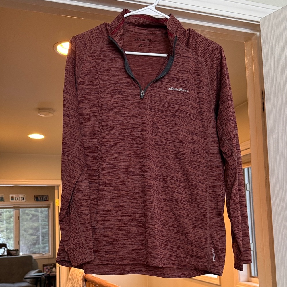 Eddie Bauer Men's Burgundy Quarter-Zip Jacket